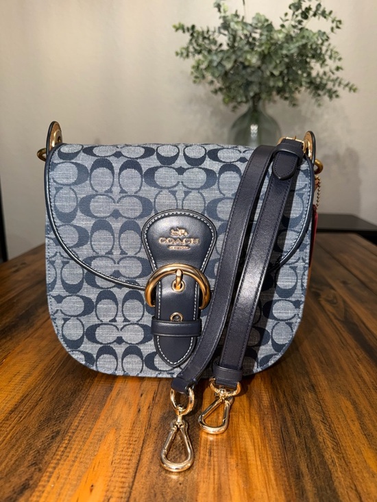 Coach Handbags - Coach Kleo Bag in Signature Chambray, Denim Blue